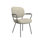 LABEL51 - Eetkamerstoel Lausanne 61x64x89 cm - Naturel Royal Boucle | Zwart Metaal