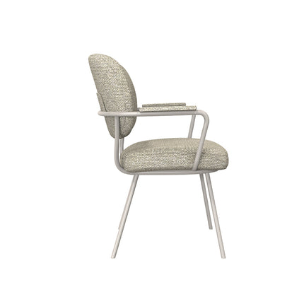 LABEL51 - Eetkamerstoel Lausanne 61x64x89 cm - Naturel Royal Boucle | Taupe Metaal