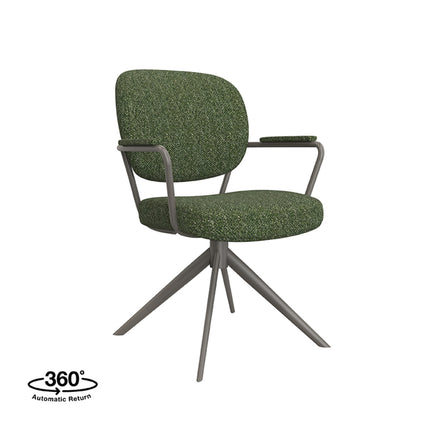 LABEL51 - Eetkamerstoel Basel 61x64x89 cm - Forest Royal Boucle | Forest Metaal