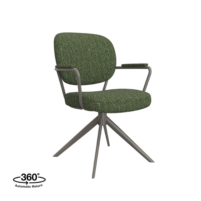 LABEL51 - Eetkamerstoel Basel 61x64x89 cm - Forest Royal Boucle | Forest Metaal