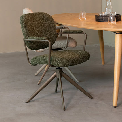 LABEL51 - Eetkamerstoel Basel 61x64x89 cm - Forest Royal Boucle | Forest Metaal