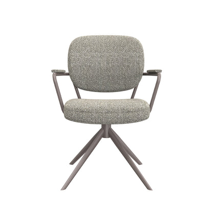 LABEL51 - Eetkamerstoel Basel 61x64x89 cm - Mushroom Royal Boucle | Brons Metaal