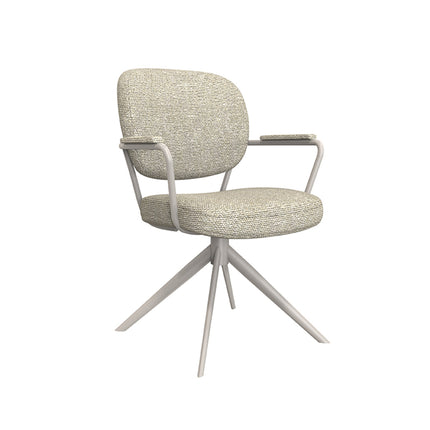 LABEL51 - Eetkamerstoel Basel 61x64x89 cm - Naturel Royal Boucle | Taupe Metaal