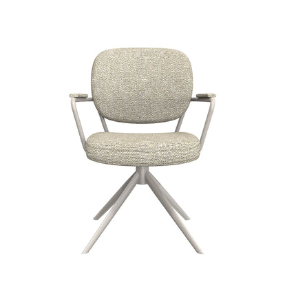 LABEL51 - Eetkamerstoel Basel 61x64x89 cm - Naturel Royal Boucle | Taupe Metaal