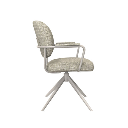 LABEL51 - Eetkamerstoel Basel 61x64x89 cm - Naturel Royal Boucle | Taupe Metaal