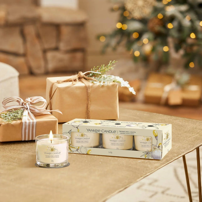 Twinkling Lights Filled Votive 3-Pack
