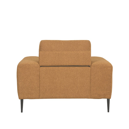 LABEL51 - Bank Ferraro 1-Zits 112x88x85 cm - Oker Boucle | Zwart Metaal