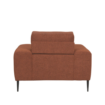LABEL51 - Bank Ferraro 1-Zits 112x88x85 cm - Rust Boucle | Zwart Metaal