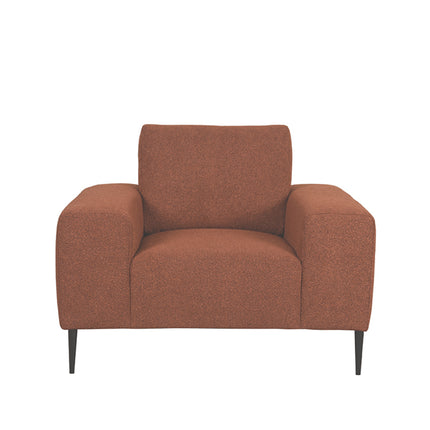 LABEL51 - Bank Ferraro 1-Zits 112x88x85 cm - Rust Boucle | Zwart Metaal