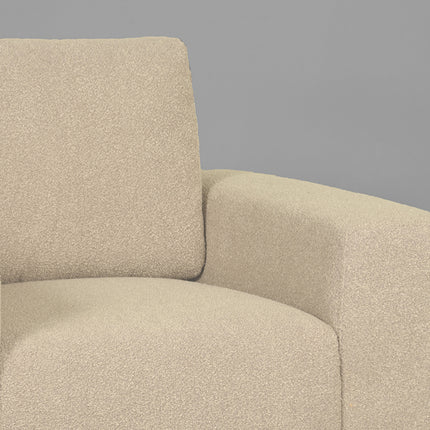 LABEL51 - Bank Ferraro 1-Zits 112x88x85 cm - Zand Boucle | Zwart Metaal
