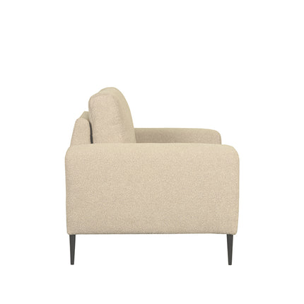 LABEL51 - Bank Ferraro 1-Zits 112x88x85 cm - Zand Boucle | Zwart Metaal