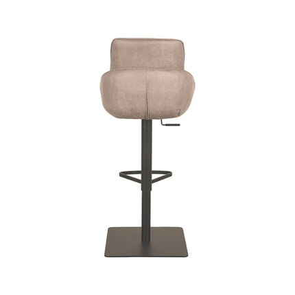 LABEL51 - Barkruk Beauty 52x59x89-113 cm - Taupe Micro Suede | Zwart Metaal