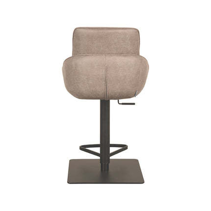 LABEL51 - Barkruk Beauty 52x59x89-113 cm - Taupe Micro Suede | Zwart Metaal