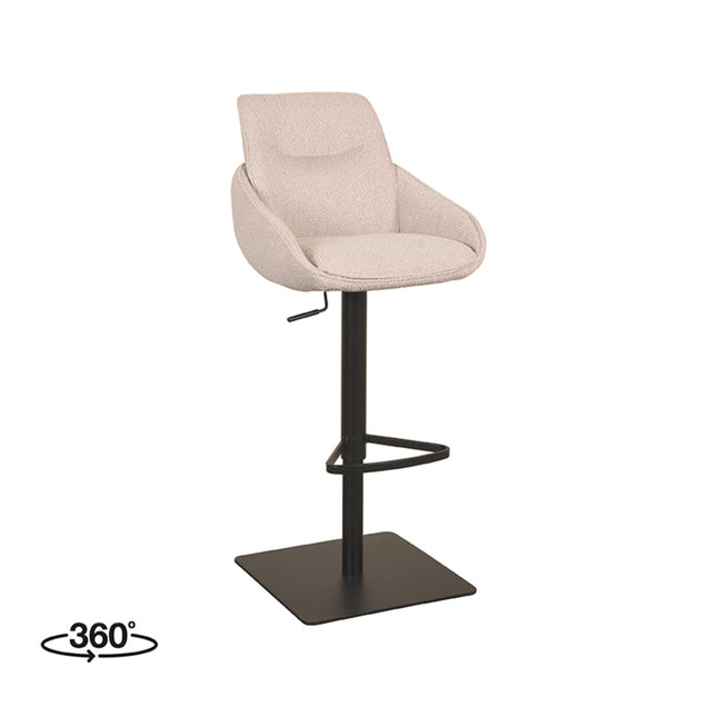 LABEL51 - Barkruk Beauty 52x89x89-113 cm - Naturel Touch | Zwart Metaal