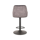 LABEL51 - Barkruk Fender 50x52x90-110 cm - Antraciet Velours | Zwart Metaal