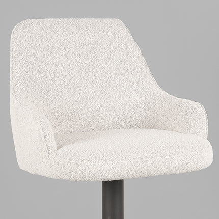 LABEL51 - Barkruk Fender 50x52x90-110 cm - Champagne Boucle | Zwart Metaal