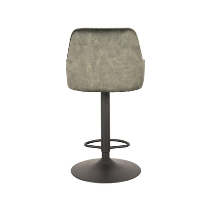 LABEL51 - Barkruk Fender 50x52x90-110 cm - Hunter Velours | Zwart Metaal