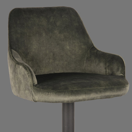 LABEL51 - Barkruk Fender 50x52x90-110 cm - Hunter Velours | Zwart Metaal