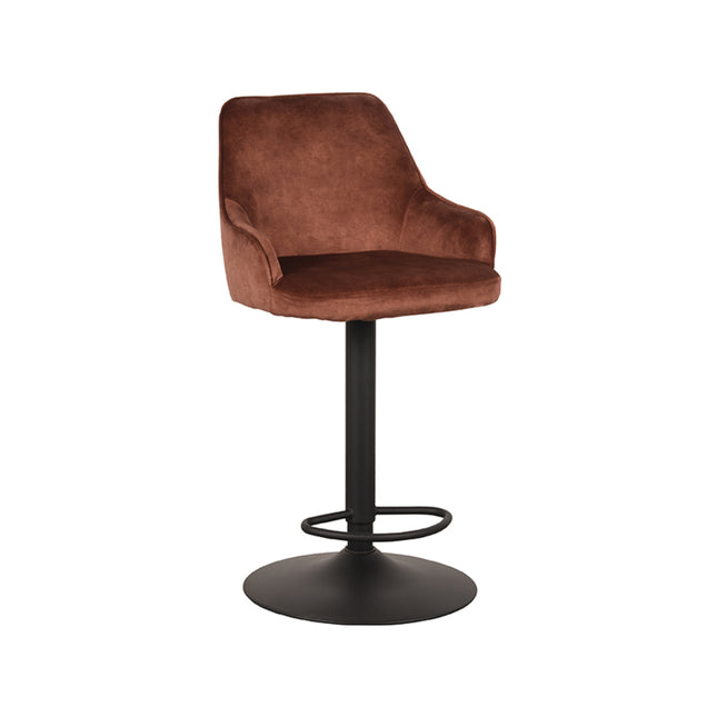 LABEL51 - Barkruk Fender 50x52x90-110 cm - Rust Velours | Zwart Metaal