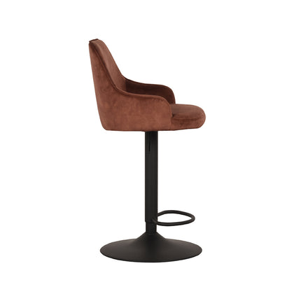 LABEL51 - Barkruk Fender 50x52x90-110 cm - Rust Velours | Zwart Metaal