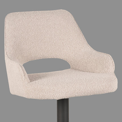 LABEL51 - Barkruk Fer 50x52x90-110 cm - Naturel Boucle | Zwart Metaal