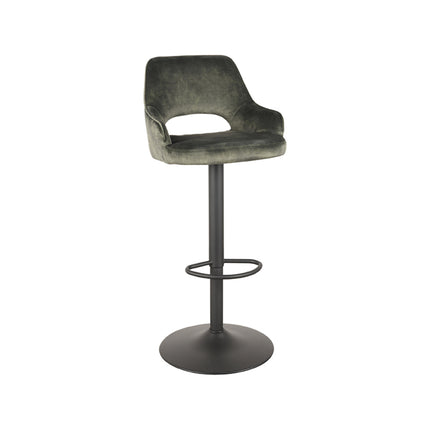 LABEL51 - Barkruk Fer 50x52x90-110 cm - Hunter Velours | Zwart Metaal