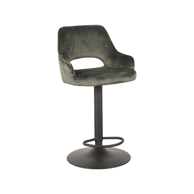 LABEL51 - Barkruk Fer 50x52x90-110 cm - Hunter Velours | Zwart Metaal