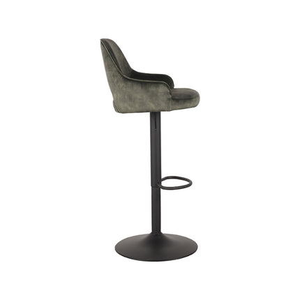 LABEL51 - Barkruk Fer 50x52x90-110 cm - Hunter Velours | Zwart Metaal