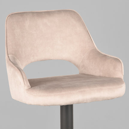 LABEL51 - Barkruk Fer 50x52x90-110 cm - Naturel Velours | Zwart Metaal