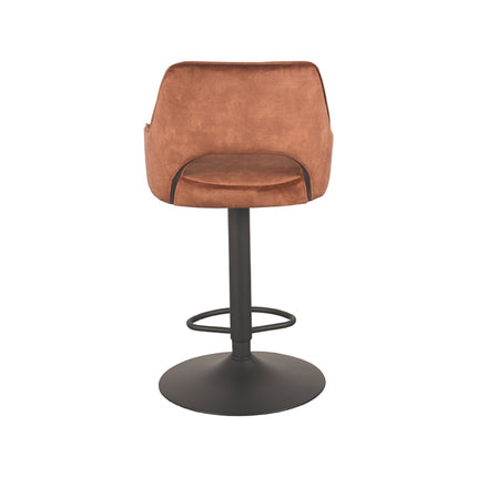 LABEL51 - Barkruk Fer 50x52x90-110 cm - Rust Velours | Zwart Metaal