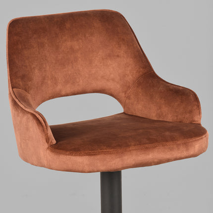 LABEL51 - Barkruk Fer 50x52x90-110 cm - Rust Velours | Zwart Metaal