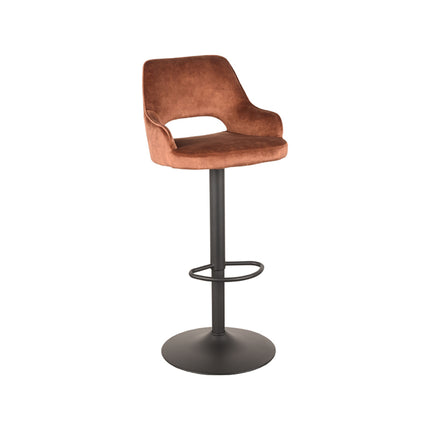 LABEL51 - Barkruk Fer 50x52x90-110 cm - Rust Velours | Zwart Metaal