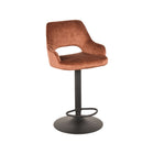 LABEL51 - Barkruk Fer 50x52x90-110 cm - Rust Velours | Zwart Metaal