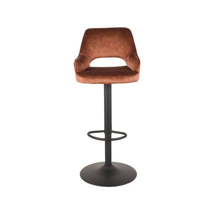 LABEL51 - Barkruk Fer 50x52x90-110 cm - Rust Velours | Zwart Metaal