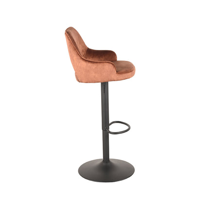 LABEL51 - Barkruk Fer 50x52x90-110 cm - Rust Velours | Zwart Metaal