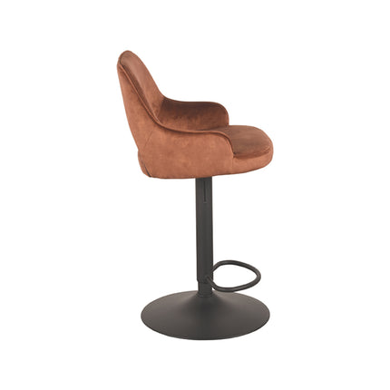 LABEL51 - Barkruk Fer 50x52x90-110 cm - Rust Velours | Zwart Metaal