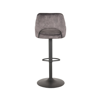 LABEL51 - Barkruk Fer 50x52x90-110 cm - Antraciet Velours | Zwart Metaal