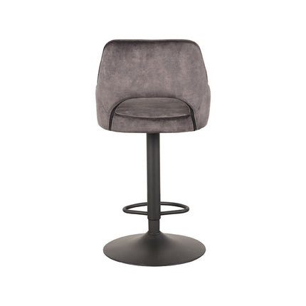 LABEL51 - Barkruk Fer 50x52x90-110 cm - Antraciet Velours | Zwart Metaal