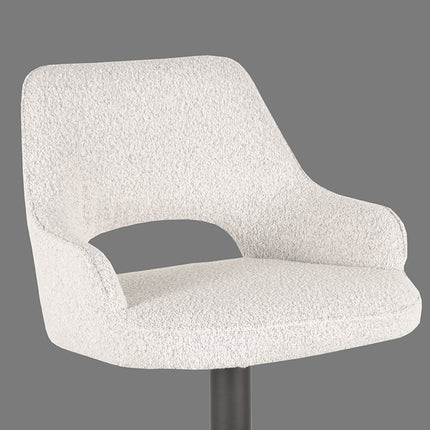 LABEL51 - Barkruk Fer 50x52x90-110 cm - Champagne Boucle | Zwart Metaal