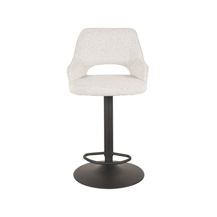 LABEL51 - Barkruk Fer 50x52x90-110 cm - Champagne Boucle | Zwart Metaal