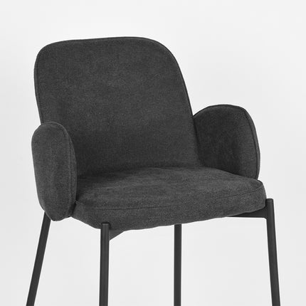 D-MAXX - Barkruk Jari 51x53x94 cm - Antraciet Weave | Zwart Metaal