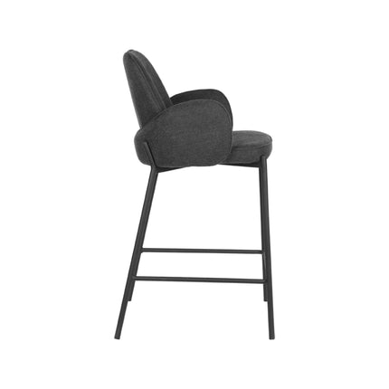 D-MAXX - Barkruk Jari 51x53x94 cm - Antraciet Weave | Zwart Metaal