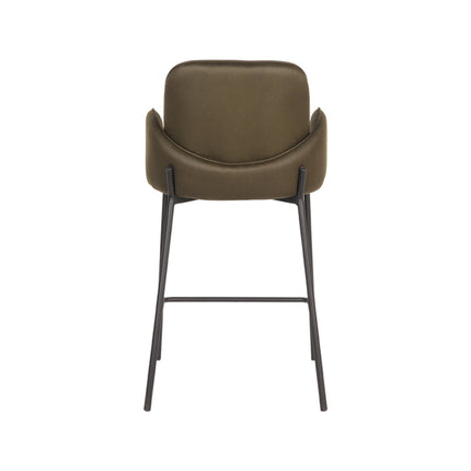 D-MAXX - Barkruk Jari 51x53x94 cm - Army Microvezel | Zwart Metaal