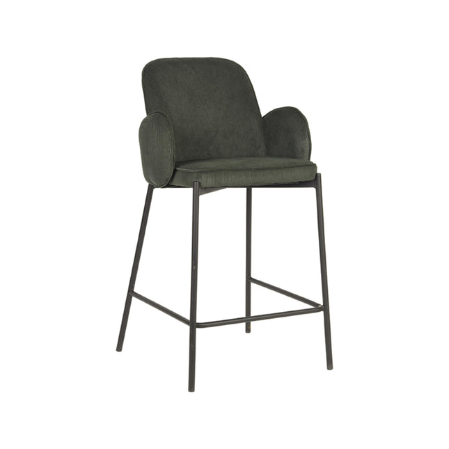 D-MAXX - Barkruk Jari 51x53x94 cm - Army Ribcord | Zwart Metaal