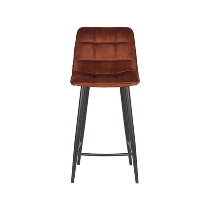 LABEL51 - Barkruk Jelt 42x46x92 cm - Rust Velours | Zwart Metaal