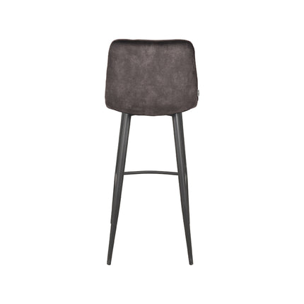 LABEL51 - Barkruk Jelt 45x48x107 cm - Antraciet Velours | Zwart Metaal