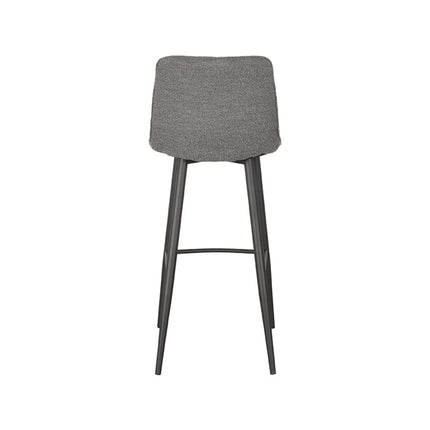 LABEL51 - Barkruk Jelt 45x48x107 cm - Grijs Boucle | Zwart Metaal
