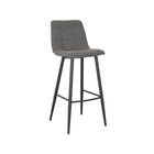 LABEL51 - Barkruk Jelt 45x48x107 cm - Grijs Boucle | Zwart Metaal