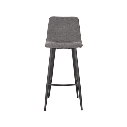 LABEL51 - Barkruk Jelt 45x48x107 cm - Grijs Boucle | Zwart Metaal