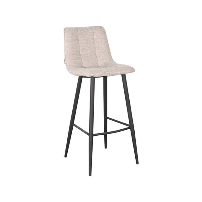 LABEL51 - Barkruk Jelt 45x48x107 cm - Naturel Boucle | Zwart Metaal